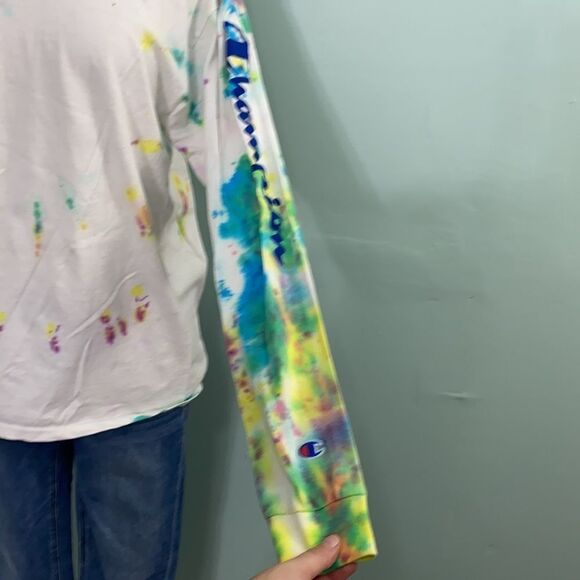 Hand Made Tie Dye Champion Long Sleeve Tee - Picture 3 of 6